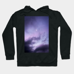 Purple Dreamy Sunset with Illuminated moon over New Zealand Hoodie